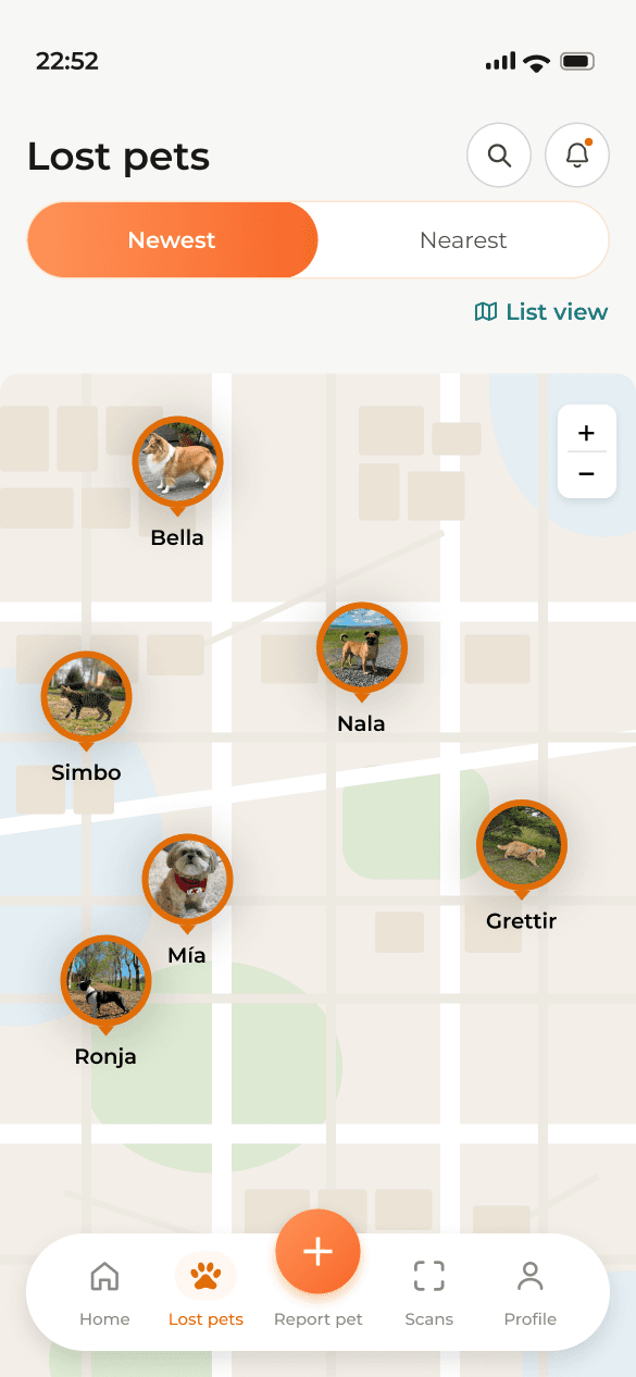 Final lost-pets map